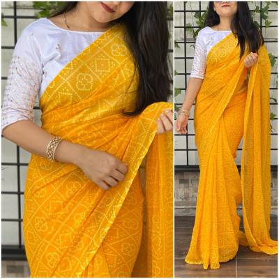 Rajwadi By AT Fancy Bandhej Printed Saree Collection